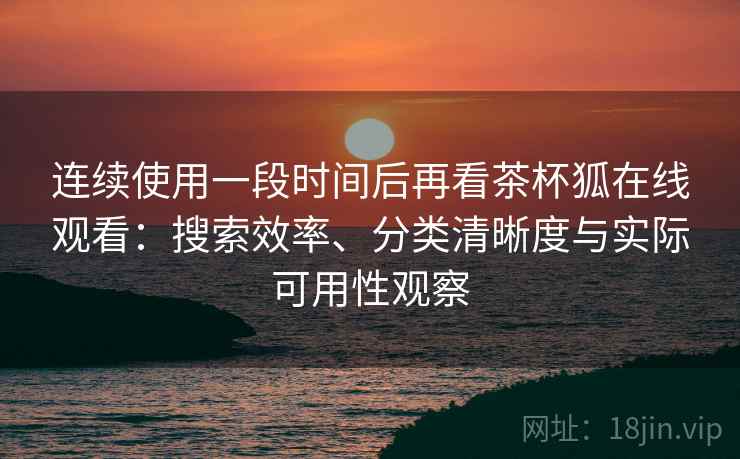 连续使用一段时间后再看茶杯狐在线观看：搜索效率、分类清晰度与实际可用性观察