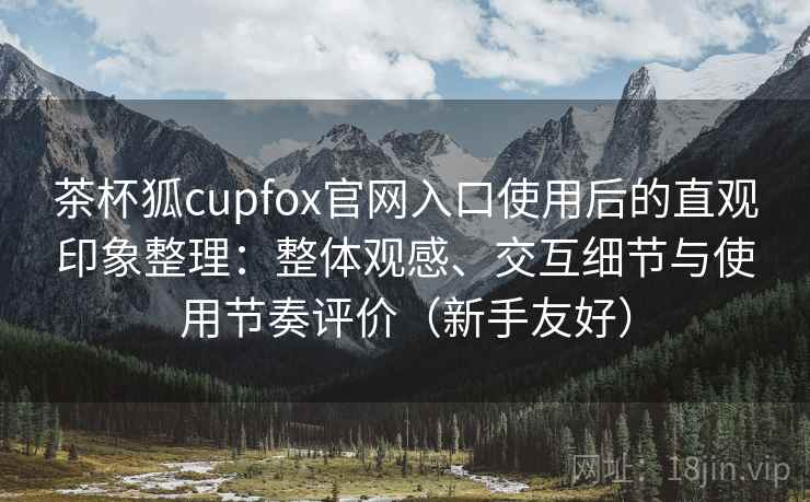 茶杯狐cupfox官网入口使用后的直观印象整理：整体观感、交互细节与使用节奏评价（新手友好）  第2张