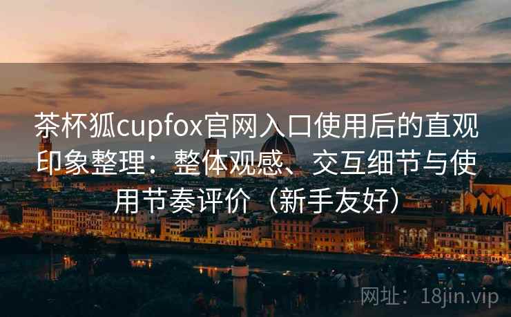 茶杯狐cupfox官网入口使用后的直观印象整理：整体观感、交互细节与使用节奏评价（新手友好）