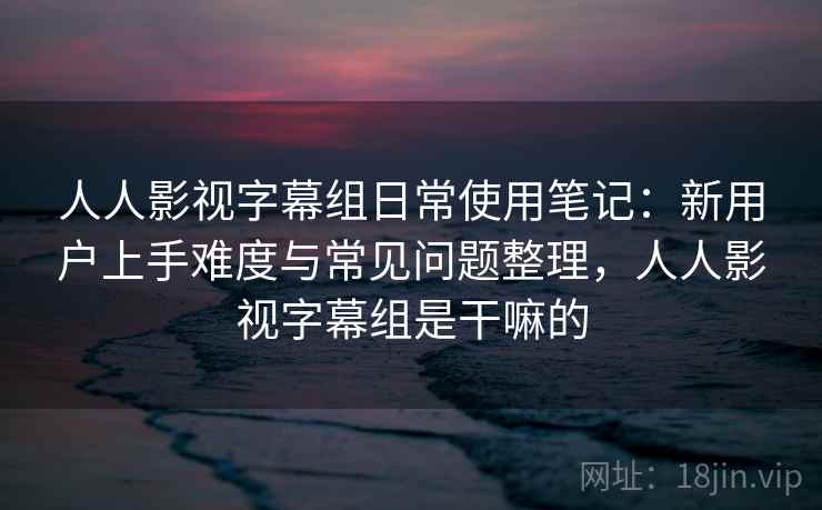 人人影视字幕组日常使用笔记：新用户上手难度与常见问题整理，人人影视字幕组是干嘛的  第2张